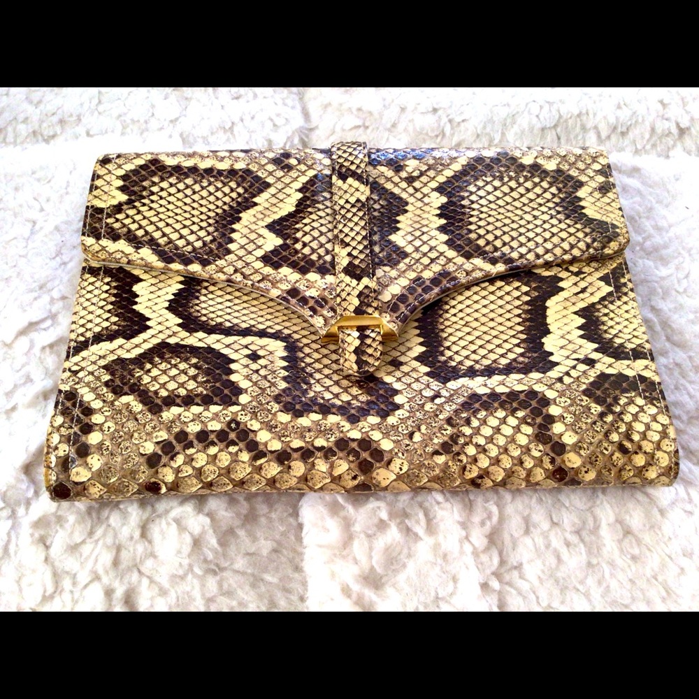 Bags By Supreme Python Snakeskin Embossed Leather… - image 1